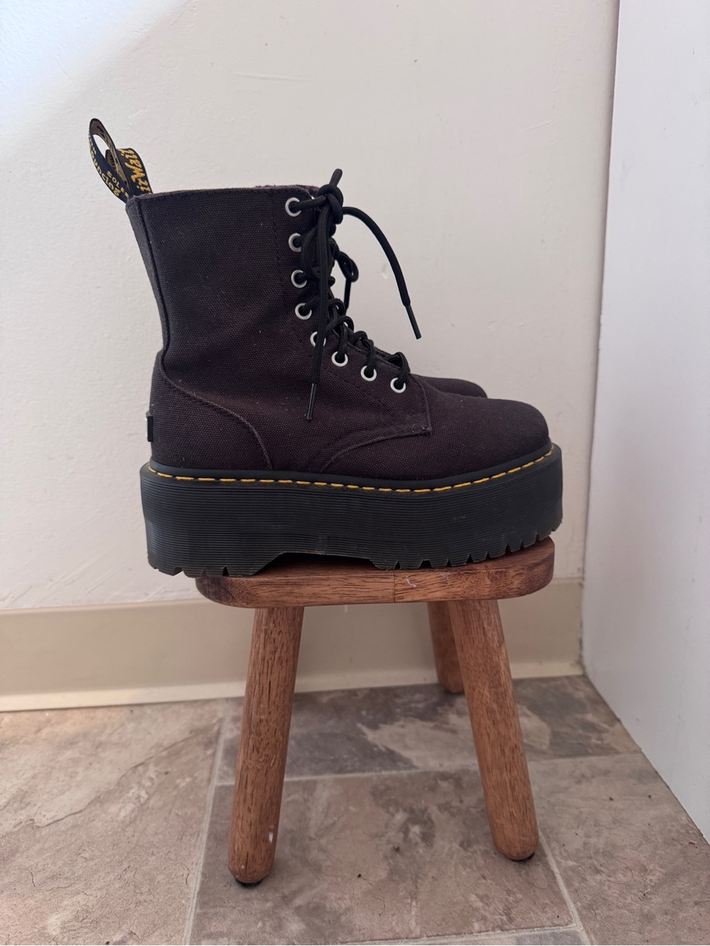 Dr. Martens Jadon MAX X-Girl Platform Lace-Up Boot - Black - Size 7